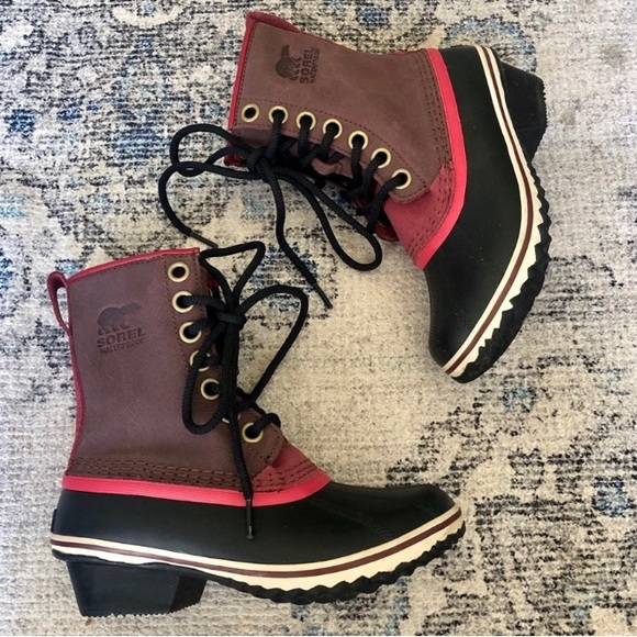 Sorel Women’s Boots Size 5 Red/Burgundy - Picture 3 of 6